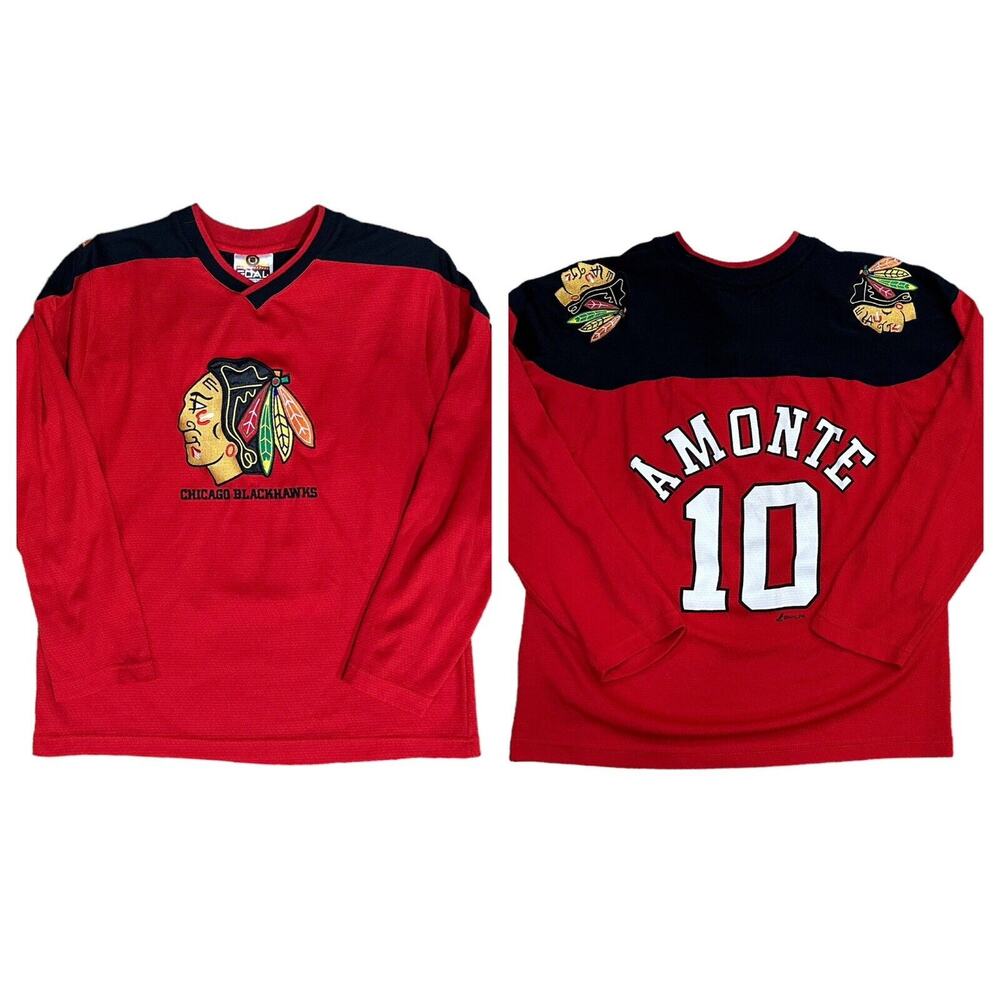 Chicago Blackhawks #10 Tony Amonte Hockey Jersey Size Youth L 14-16 Winning Goal